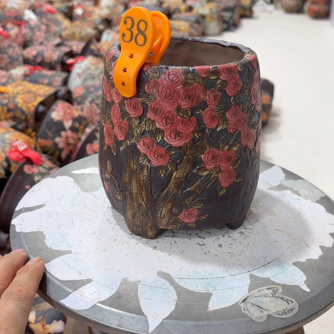 小***鱼紫砂花盆陶瓷多肉花盆精品