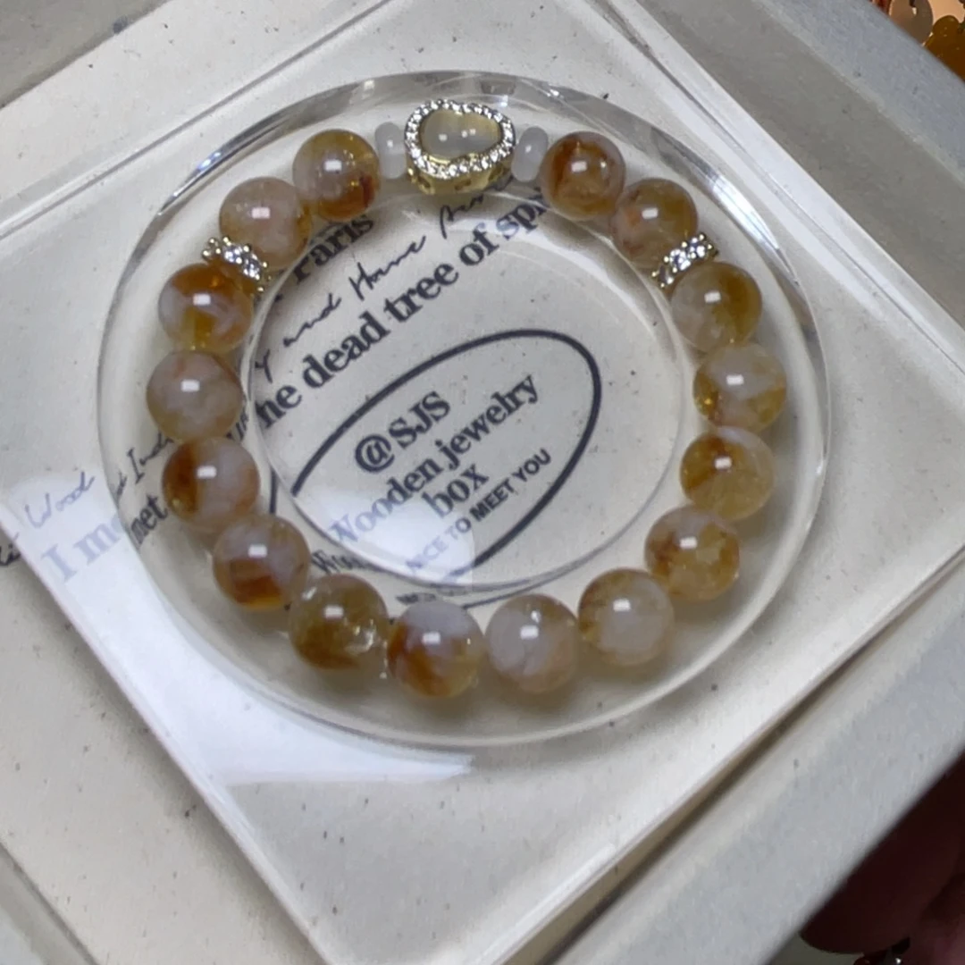 黄晶未镶嵌手链奶盖黄塔水晶手串