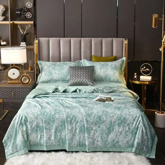 新款轻奢水洗天丝夏凉被机洗四件套空调被单人双人夏被凉感被子