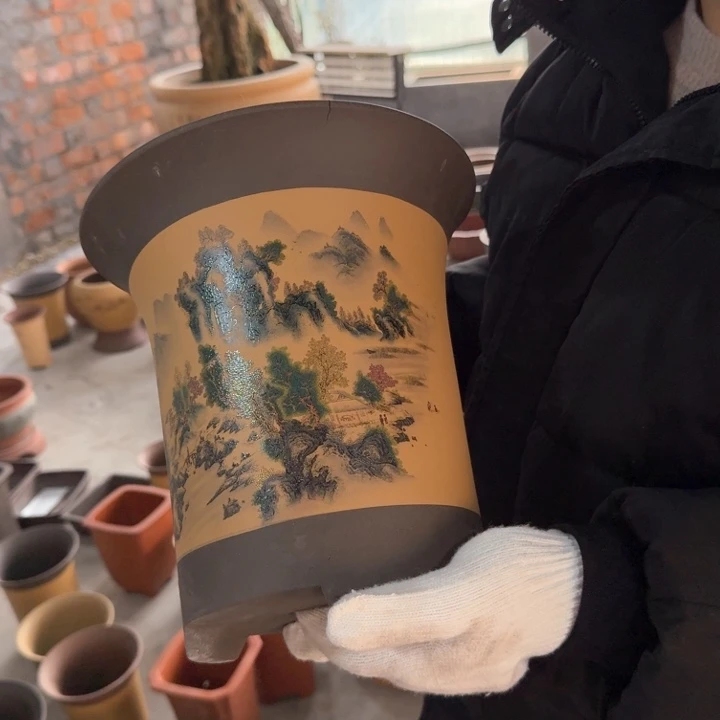 紫砂紫砂花盆23*25