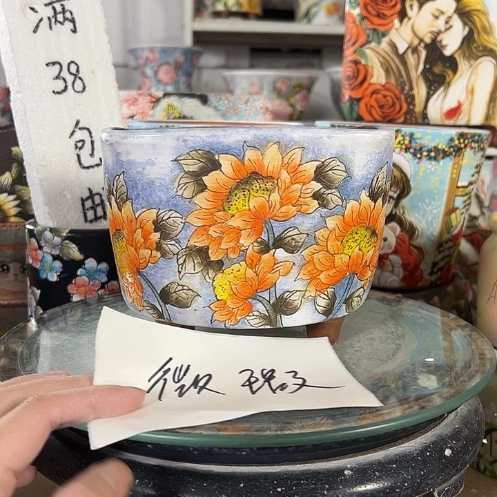 景德镇手绘花盆性价比超高的直播间