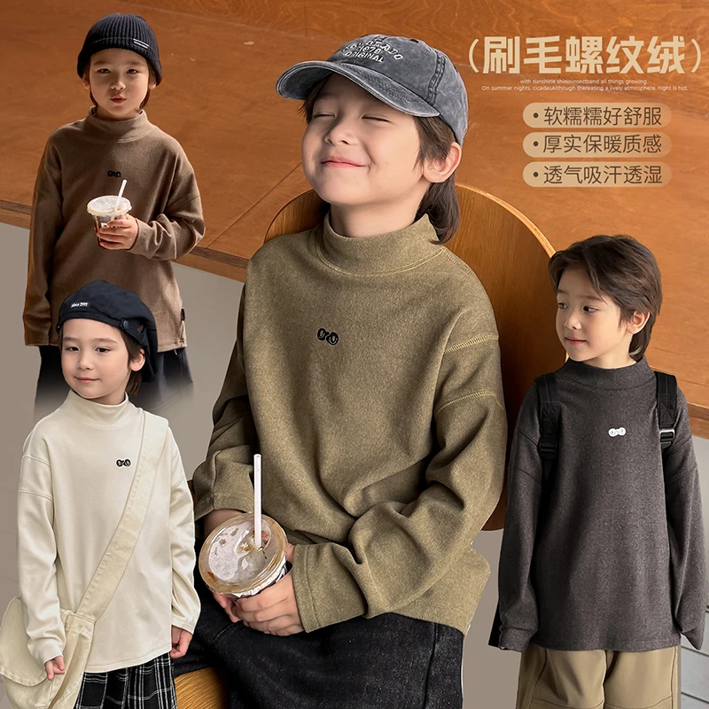 现货【软fufu】源源家童装2024新款冬装男童t恤儿童打底上衣男孩冬3