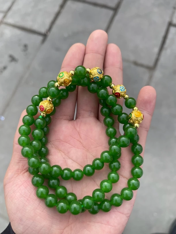 精品项链时尚百搭大气菠菜绿卡8 妈妈链 设计款高端大气