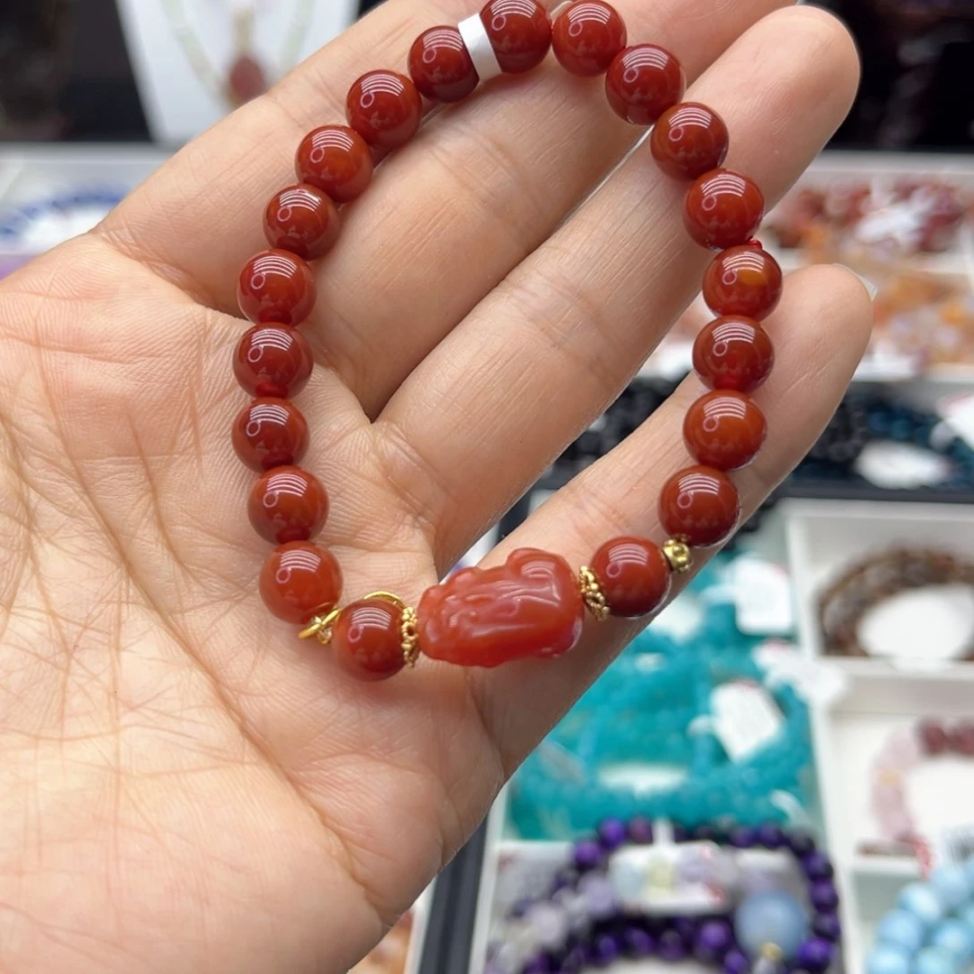 水晶手链未镶嵌南红玛瑙貔恘手串