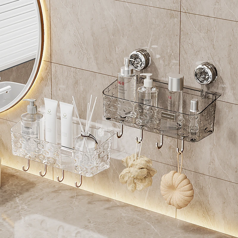 大号轻奢墙上浴室洗手台吸盘置物架卫生间免打孔壁挂厕所置物架