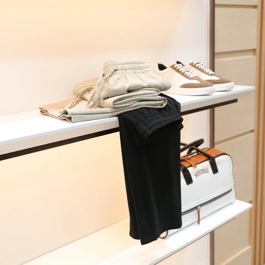 国潮设计2025早秋新款男士户外休闲水洗棉混纺针织阔腿直筒裤1261