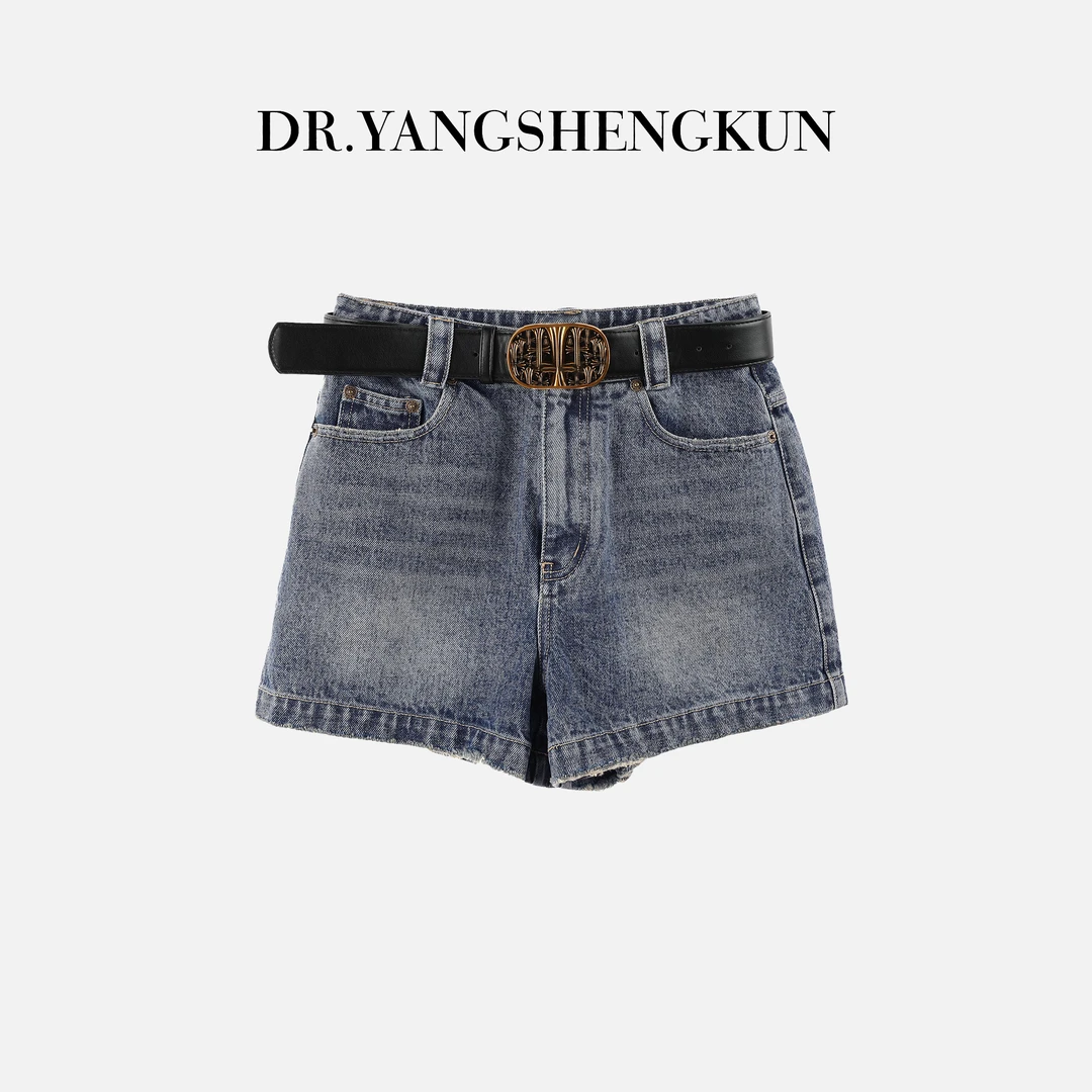 DR杨圣坤2025夏季复古高腰百搭显瘦时尚休闲牛仔短裤女B2503-2633