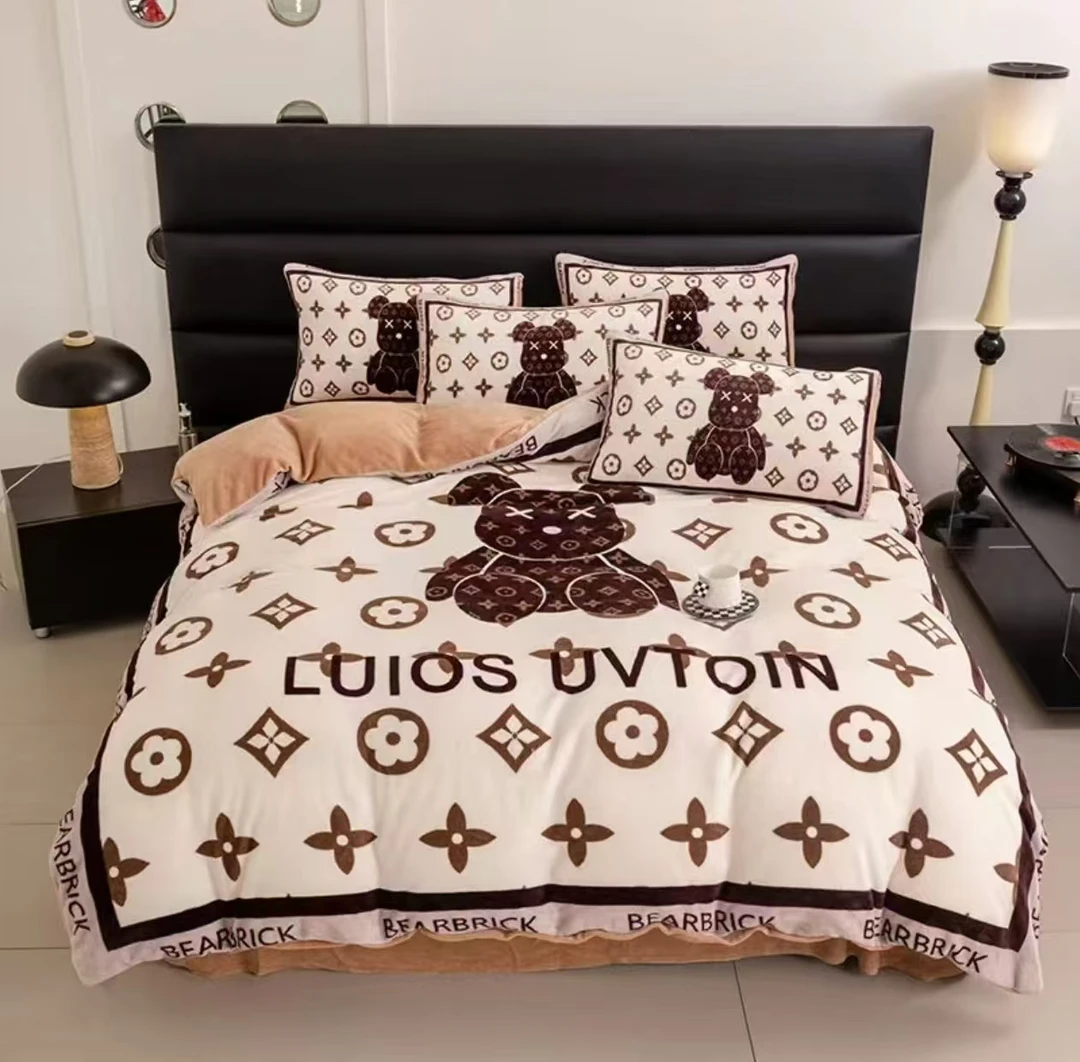 卡其大版暴力熊双人2.0*2.3m高端保暖加厚宝宝绒冬季被