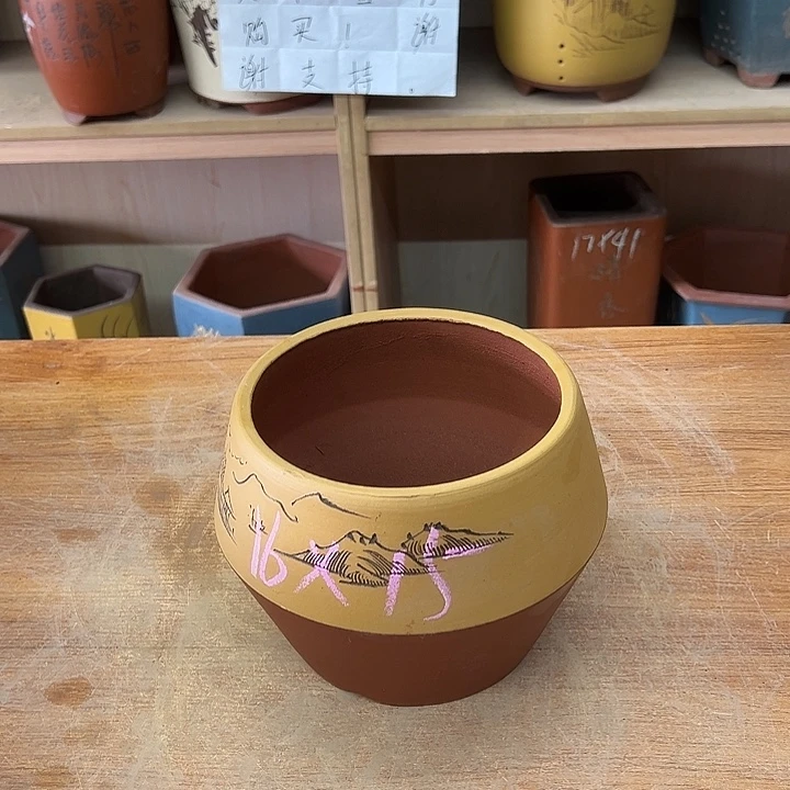 紫砂花盆，透气花盆
