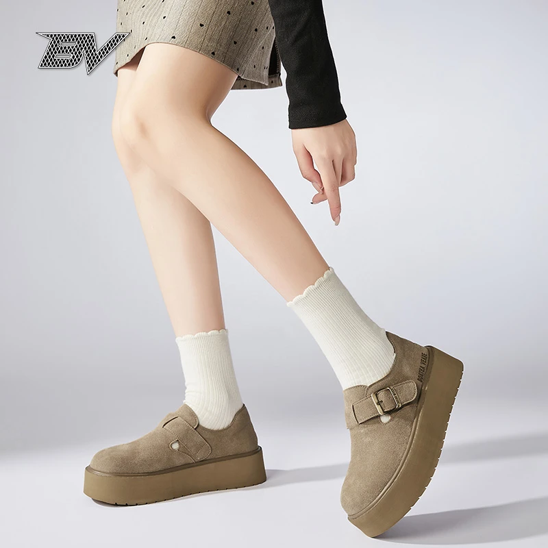厚底博肯鞋女2025新款秋季增高休闲鞋 937-2