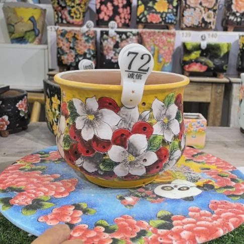 紫砂花盆景德镇陶瓷