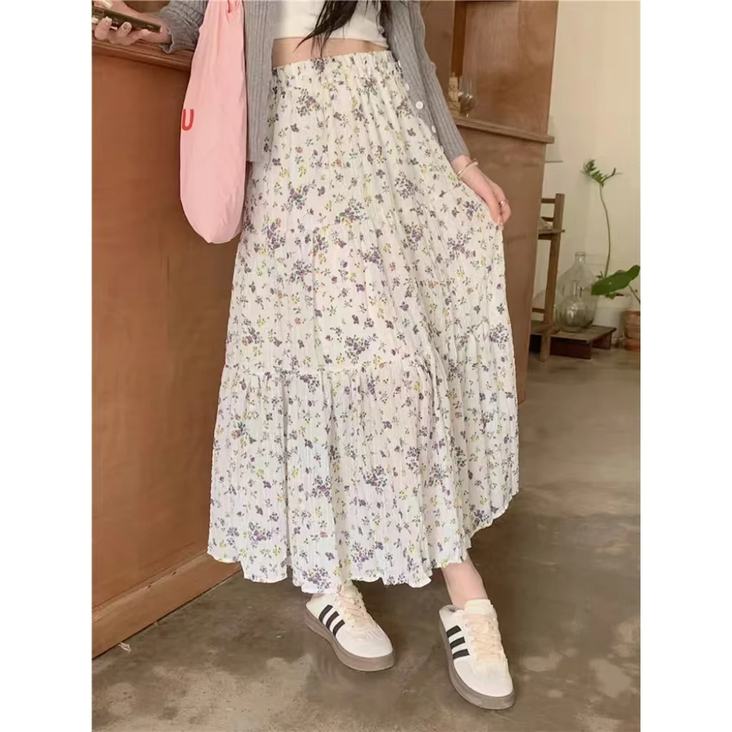 韩系碎花显瘦半身裙#2411