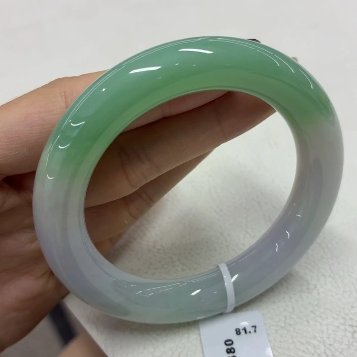 未镶嵌手镯翡翠缅甸翡翠手镯56.5胖圆条