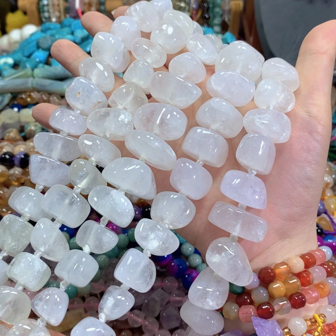 玛瑙/玉髓未镶嵌珠宝半成品白水晶塔链一条