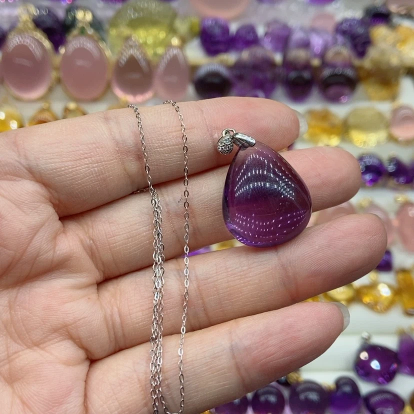 【闪购商品】水晶水晶吊坠银S925镶嵌