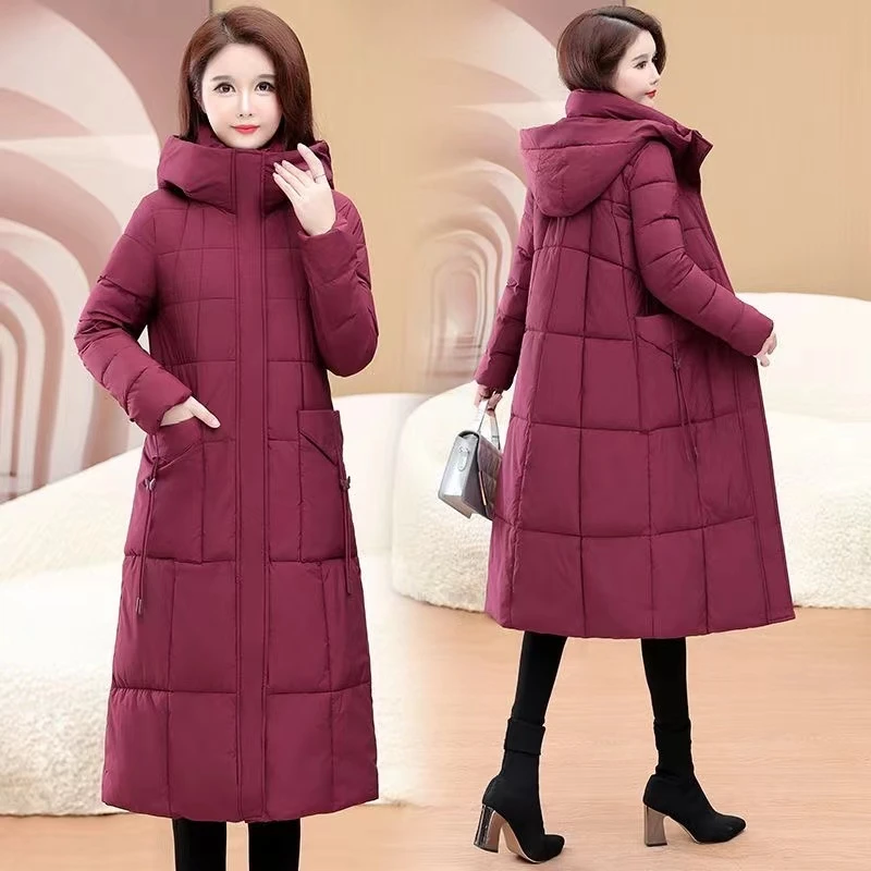 《黑金石墨烯》加厚保暖蓄热棉服过膝款女士新款棉袄外套