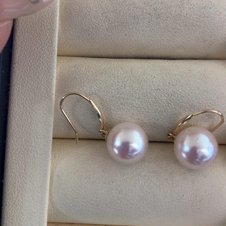 18K金镶嵌耳饰海水珍珠