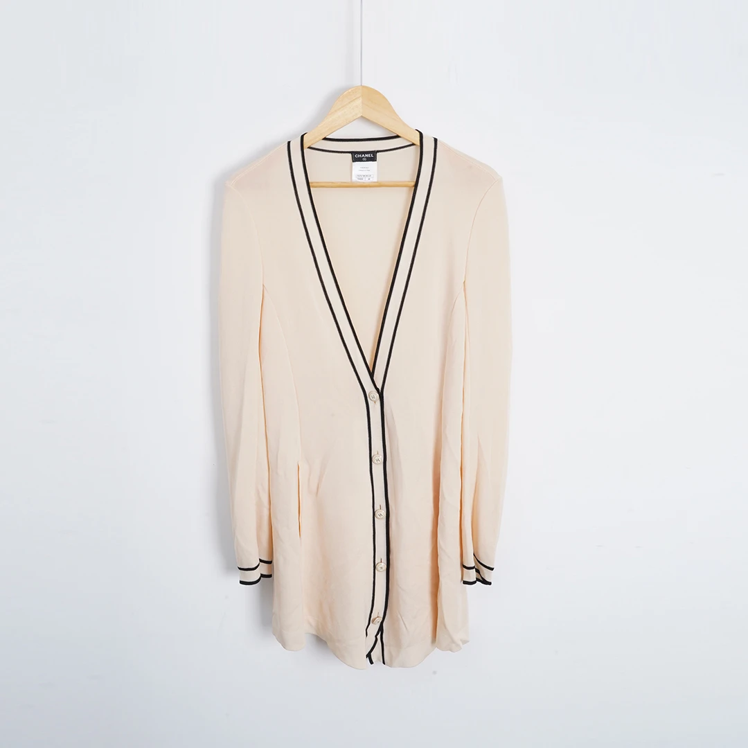 95新 Chanel/香奈儿 粘胶纤维/SC0751/长款开衫/38码
