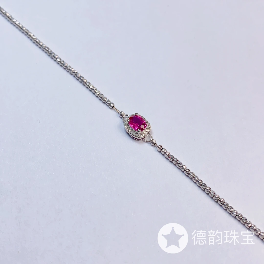 18K金镶嵌红宝石手链