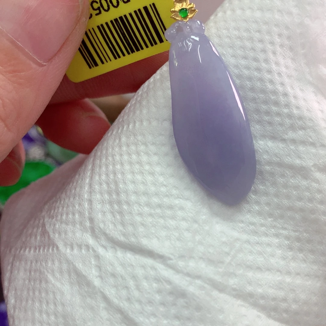 吊坠(不含链)18K金镶嵌翡翠