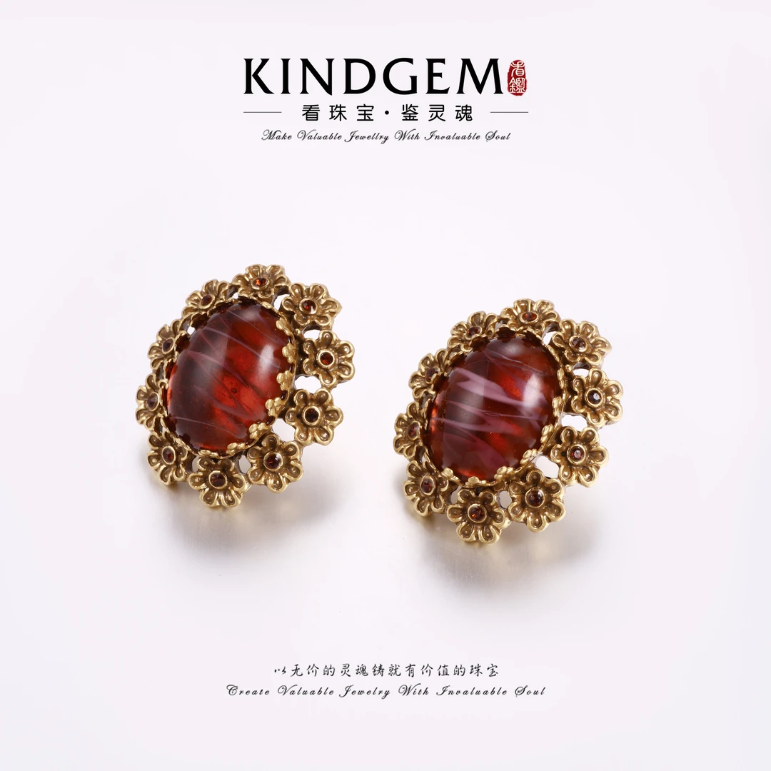 铜合金锆石耳饰 法式复古气质古典优雅时尚耳环 BX47XMVC-22312