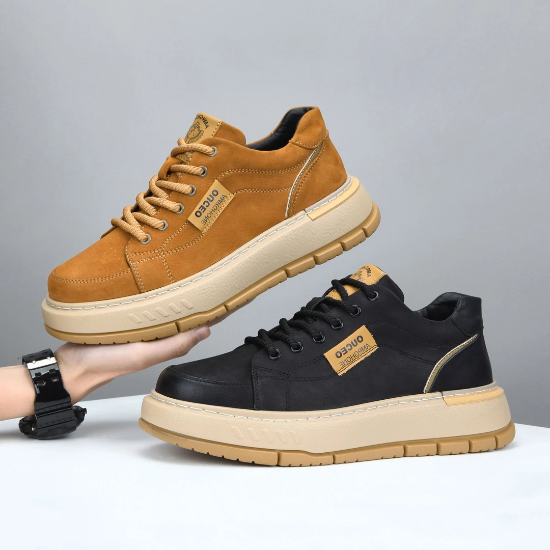 头层牛皮新款男士时尚舒适经典气质真皮百搭运动休闲鞋25007