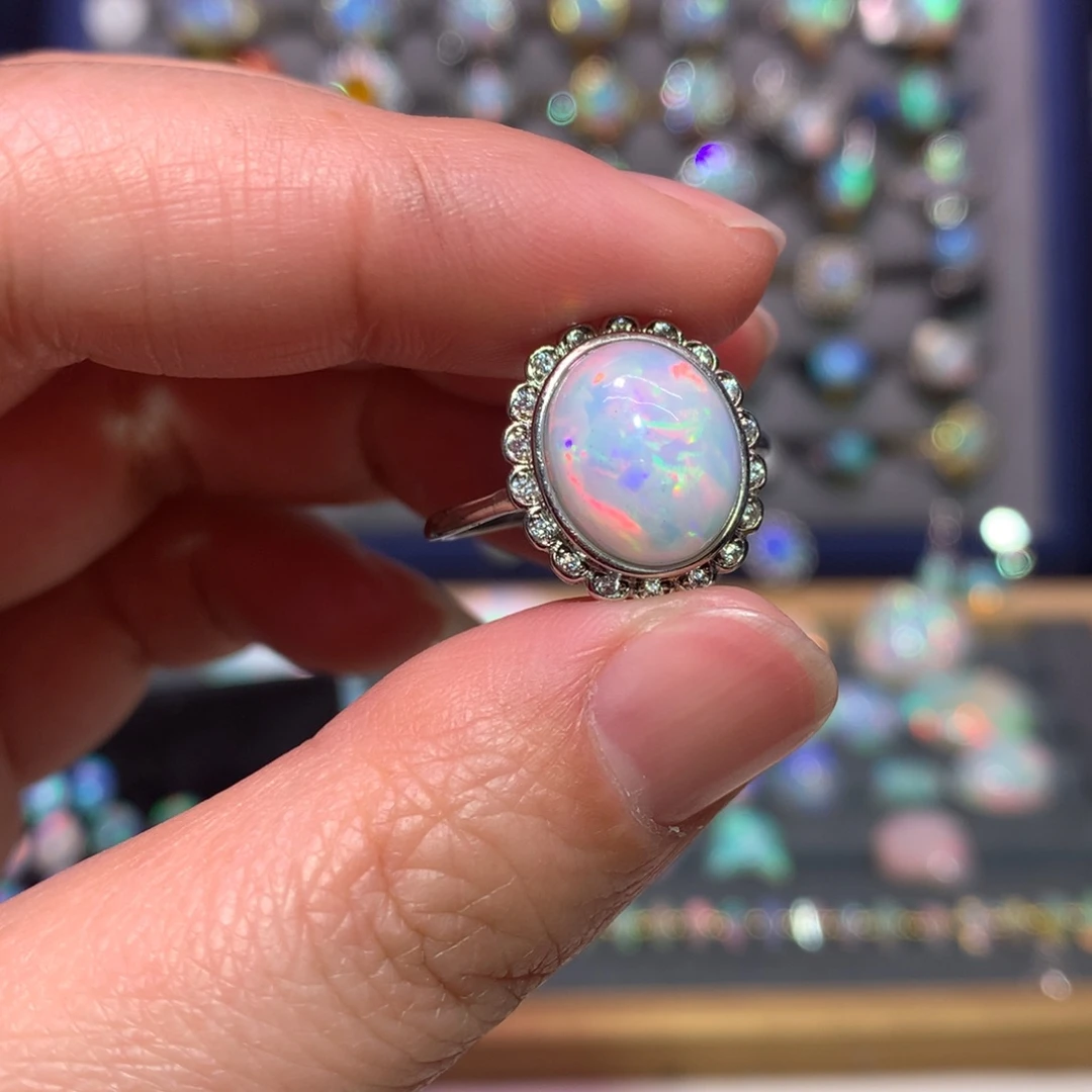 银S925镶嵌欧泊戒指款式