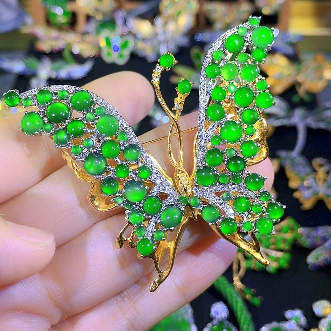 吊坠(不含链)银S925镶嵌翡翠