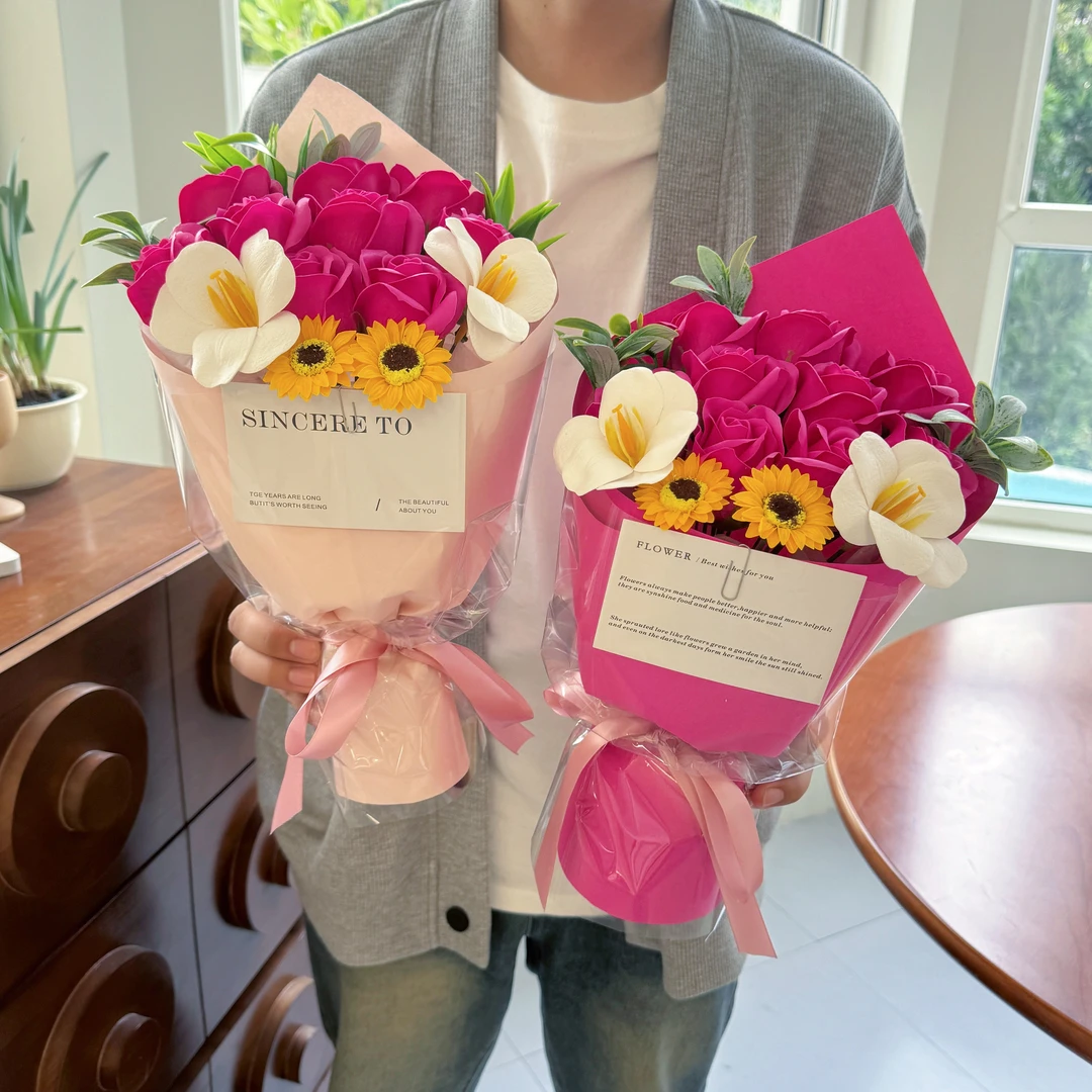 圣诞节礼物仿真玫瑰花束送给女朋友妈妈老婆生日礼物女生实用礼品