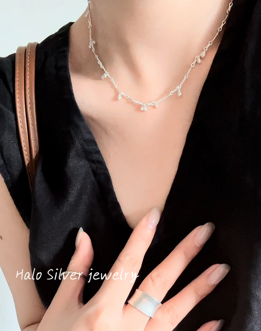 坠链均925银 葫芦吊坠锁骨链纯银项链轻奢百搭简约时尚小众买手款