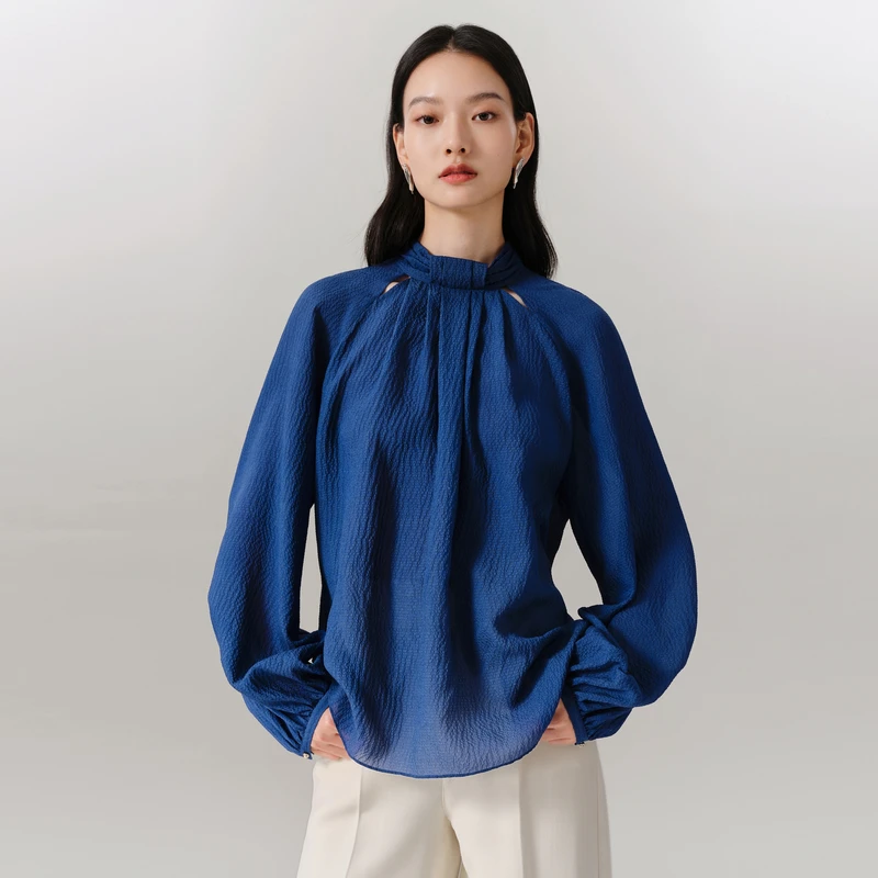 EP YAYING雅莹女装 肌理感宽松桑蚕丝长袖衬衫 2025新款2338A