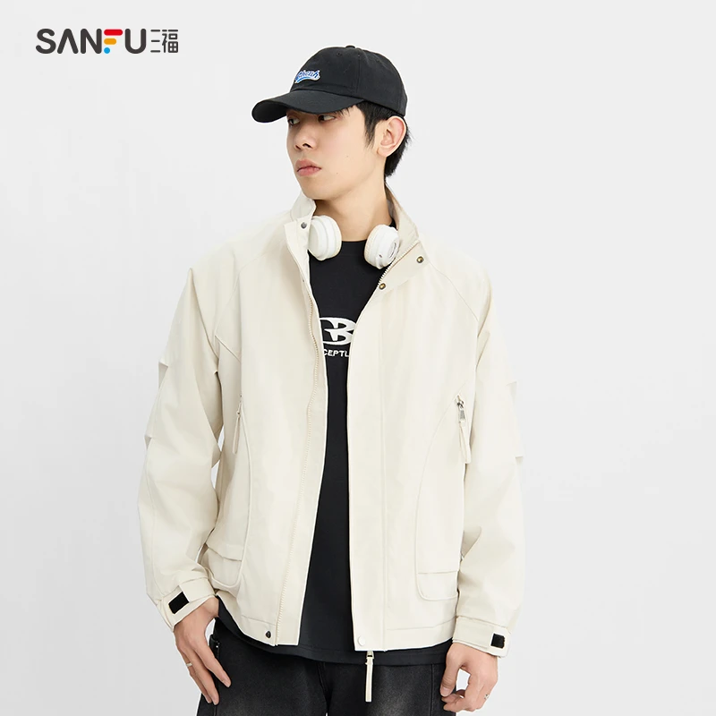 SANFU/三福【商场同款】春男女户外工装立领防风简约夹克外套498062