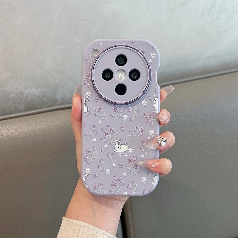 适用oppofindx8手机壳findx8s+全包防摔findx8pro紫色玫瑰花软壳