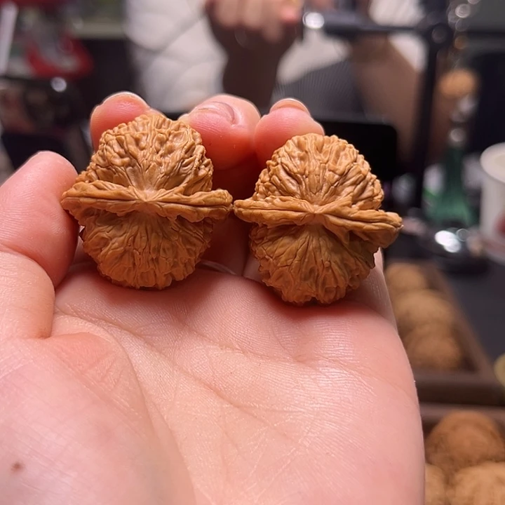 文玩核桃把件34尺白狮子11