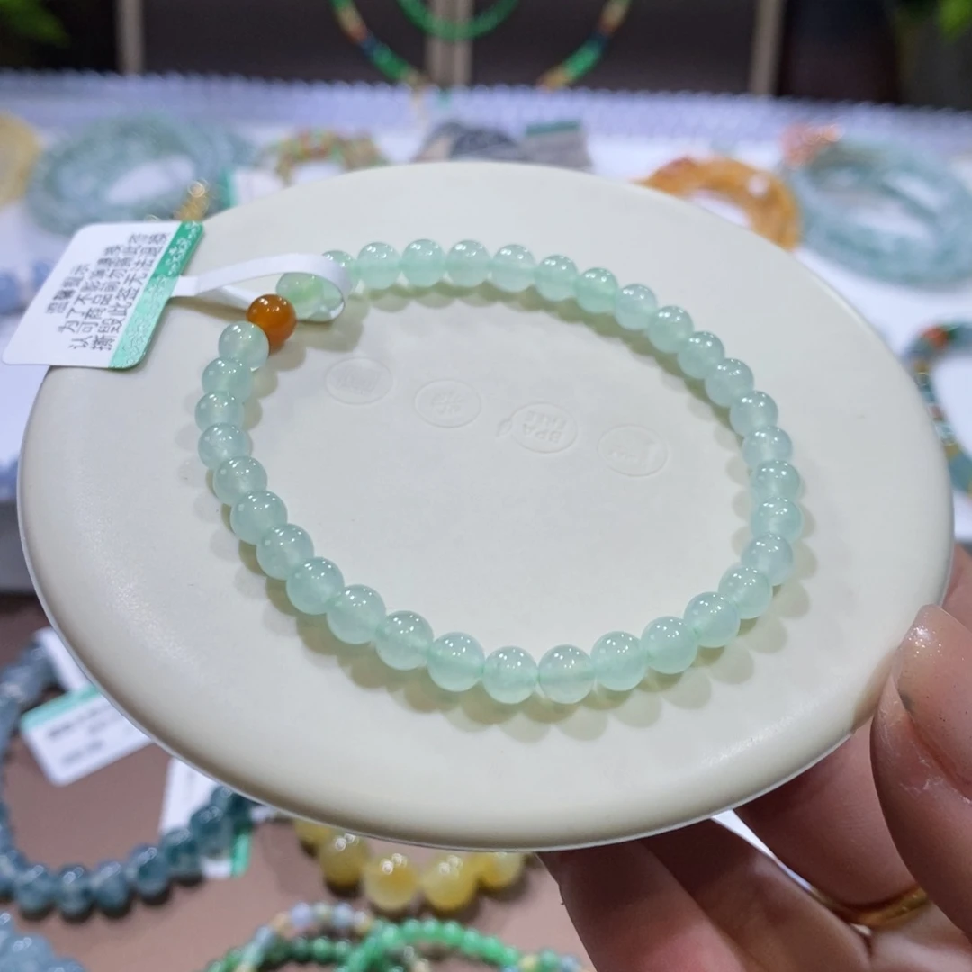 翡翠手链未镶嵌福利甜绿