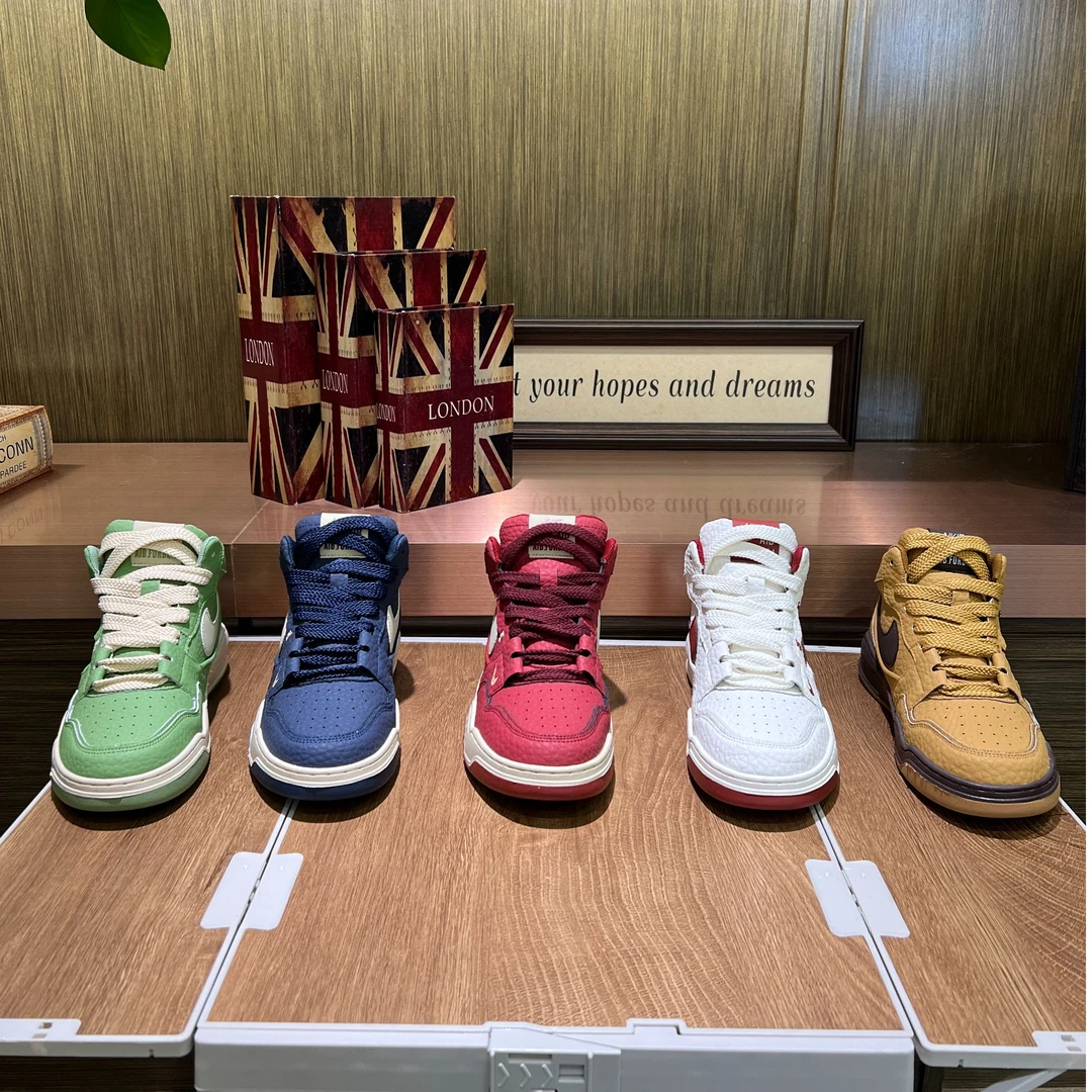 秋冬单棉同款休闲风拼色平跟潮流风高帮休闲鞋运动休闲鞋时尚男鞋