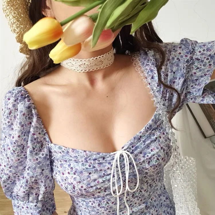 49碎花辣妹法式连衣裙10105