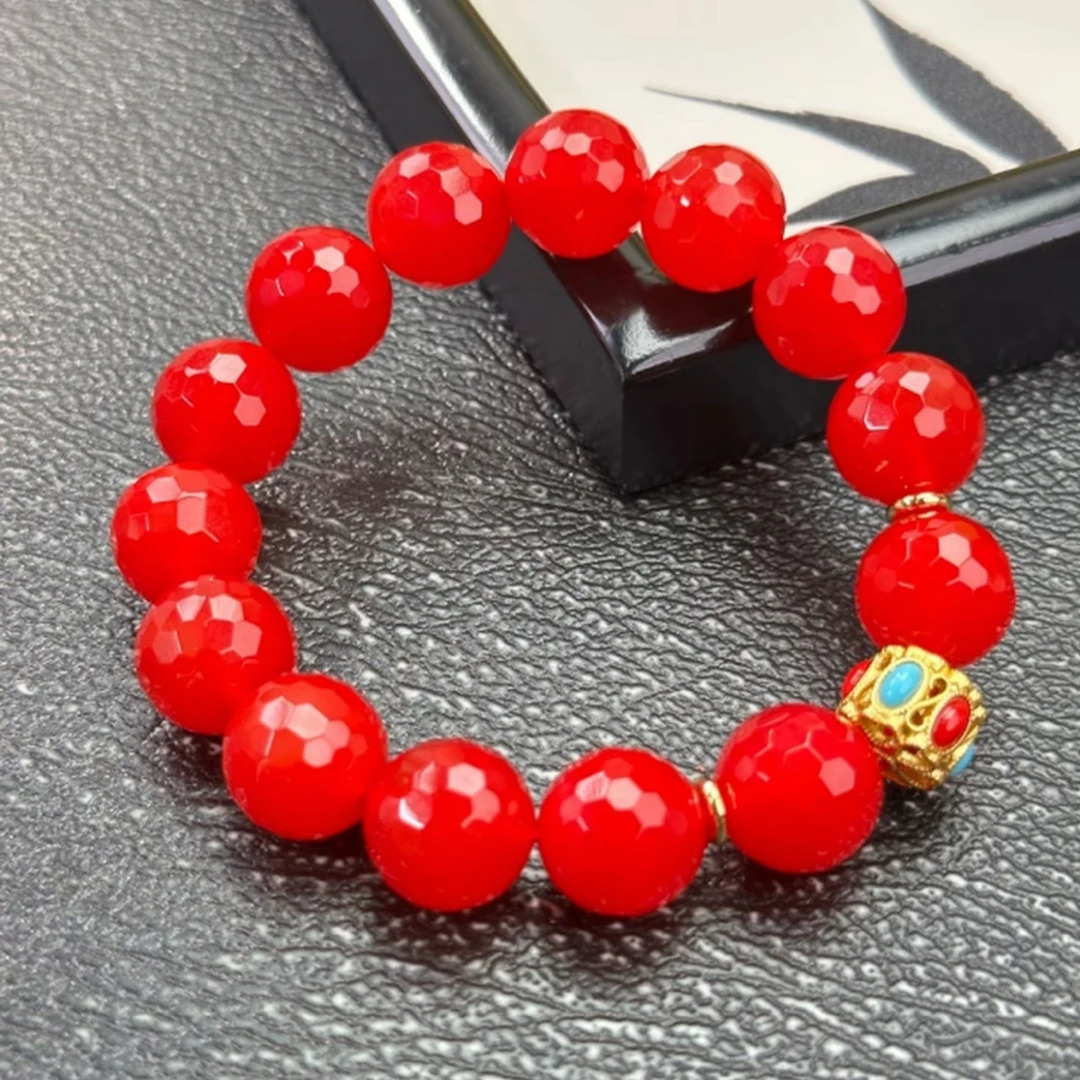 红玛N 多面切割手串 D568 精美手串 高端文玩手串 挂件 -（无礼盒）