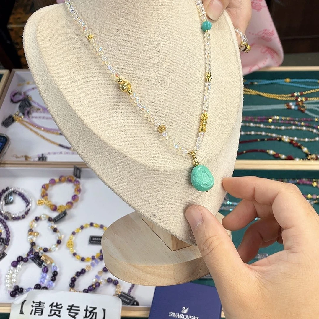 水晶手链银S925镀金镶嵌