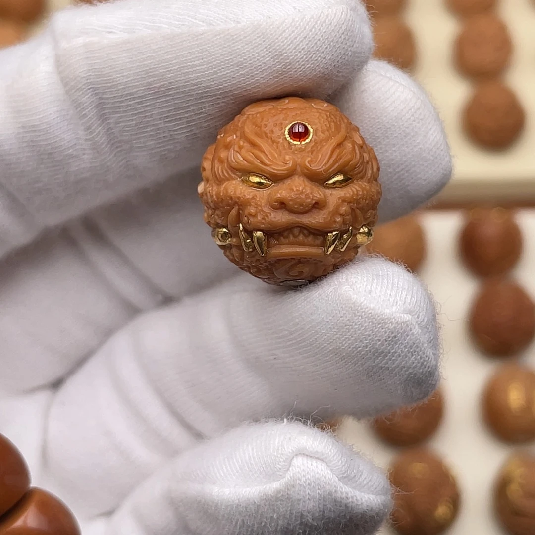 猴头核桃吊坠满工万福唐狮