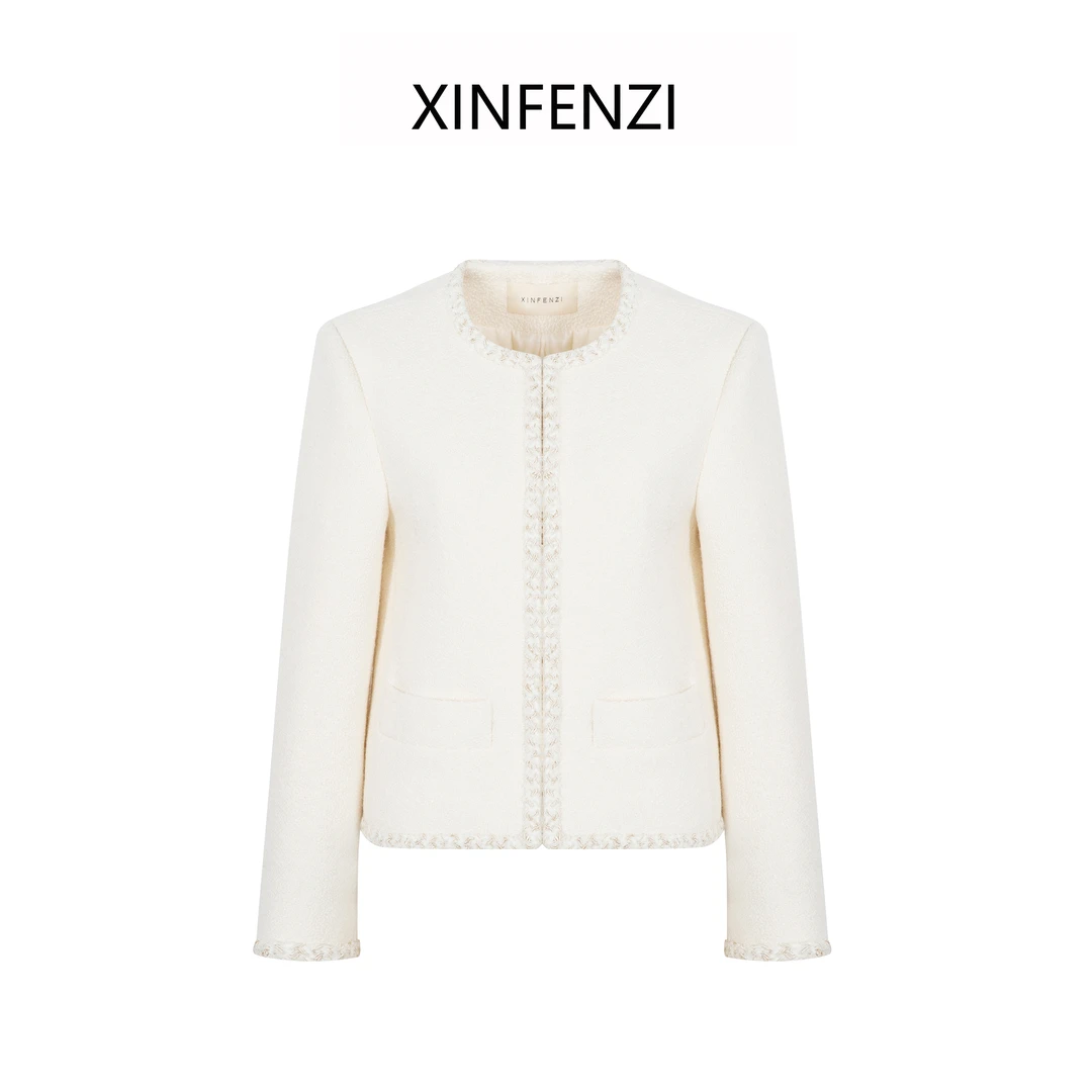 【云柔调】 XINFENZI 温柔气质自带肌理感小香风短外套 WJK33563