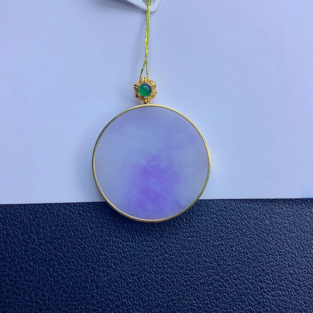 翡翠未镶嵌颈饰妖紫平安无事牌