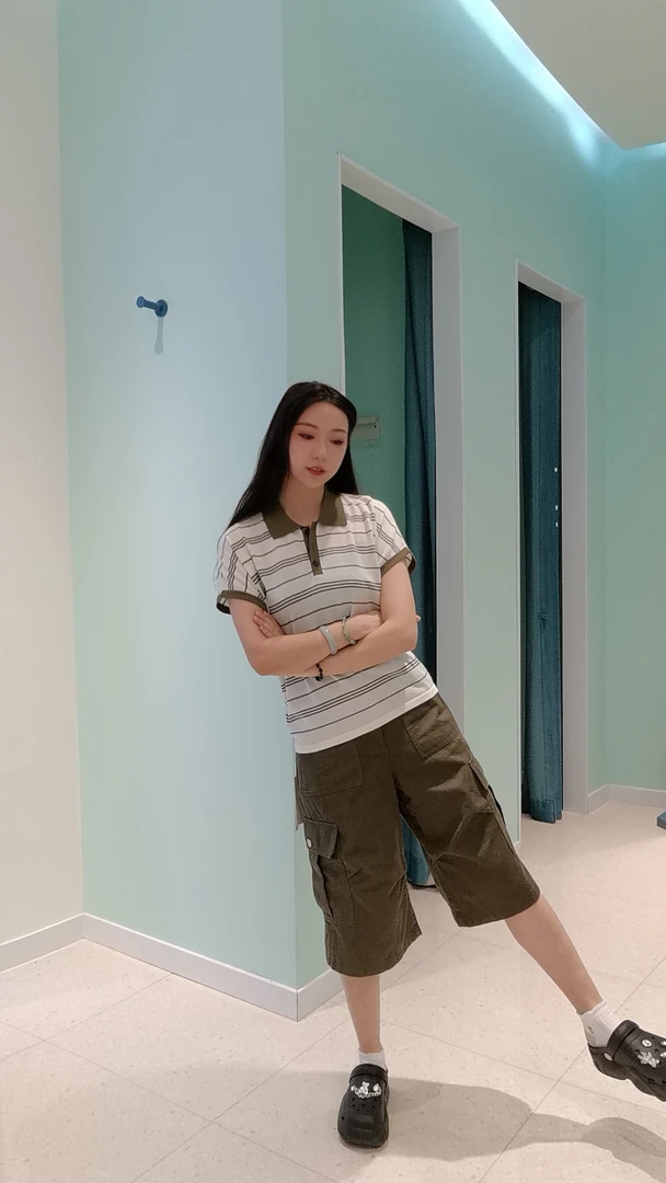 常规款宽松型常规修身型POLO衫翻领半袖夏季宽松潮流条纹撞色