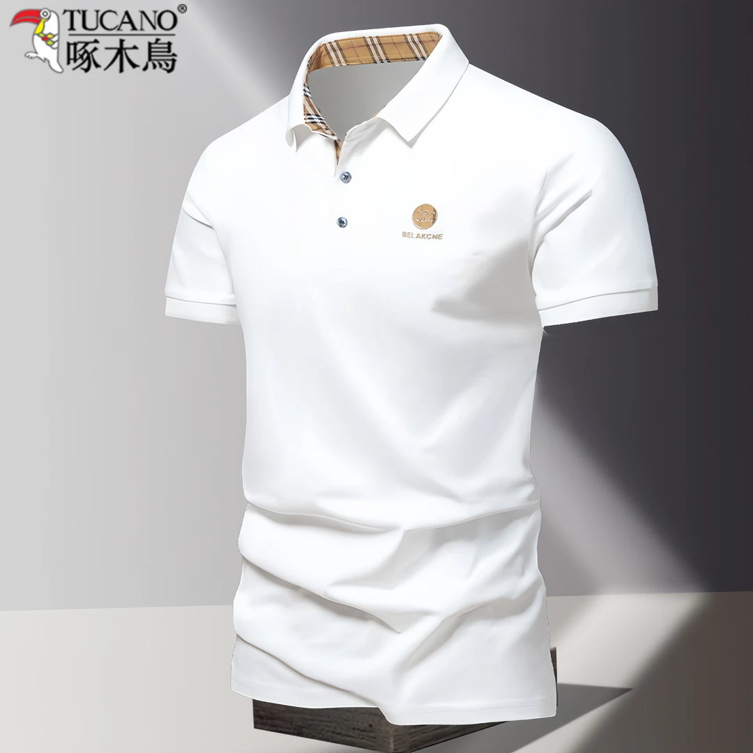 TUCANO/啄木鳥夏季薄款翻领男士纯色polo衫韩版休闲百搭短袖上衣