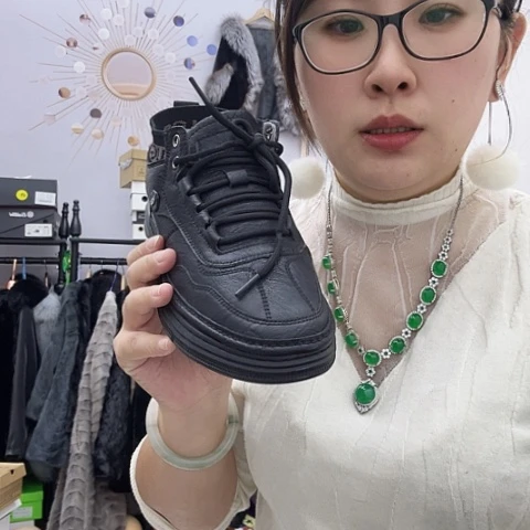 男女同款39皮毛一体真皮软鞋