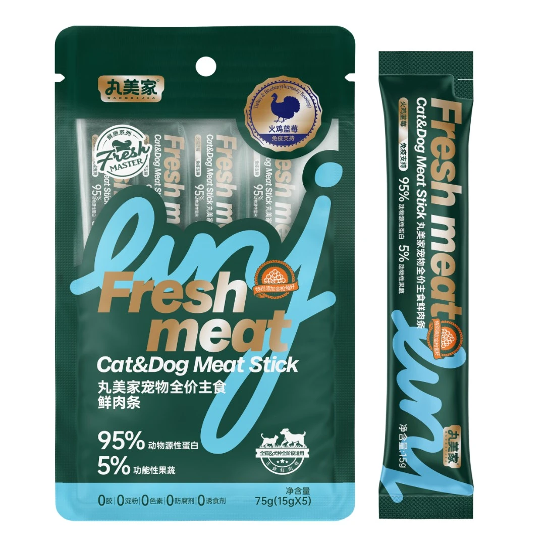 丸美家主食猫条鲜肉条6包宠物成猫幼猫主食条非零食湿粮包猫零食
