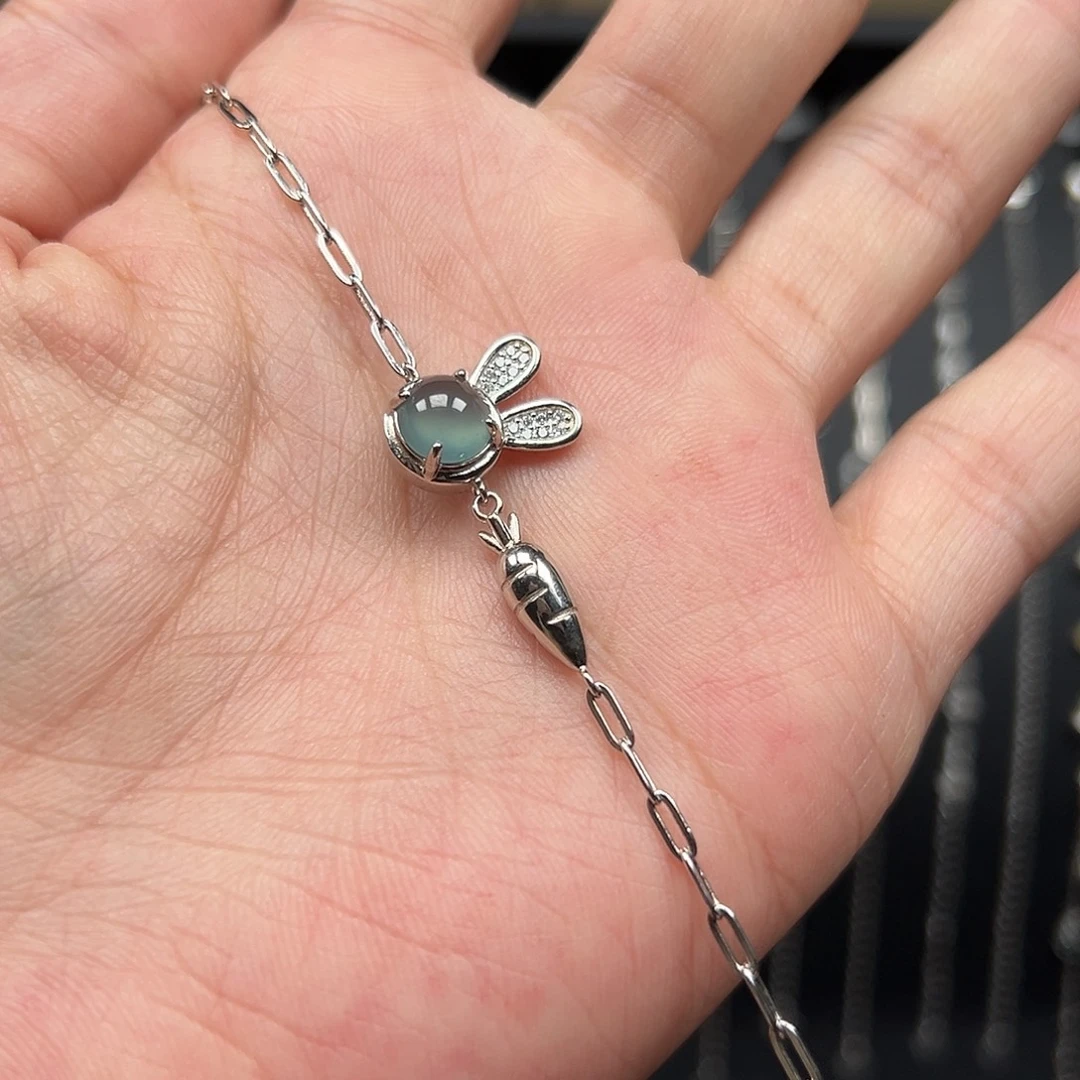 翡翠银S925镶嵌手链