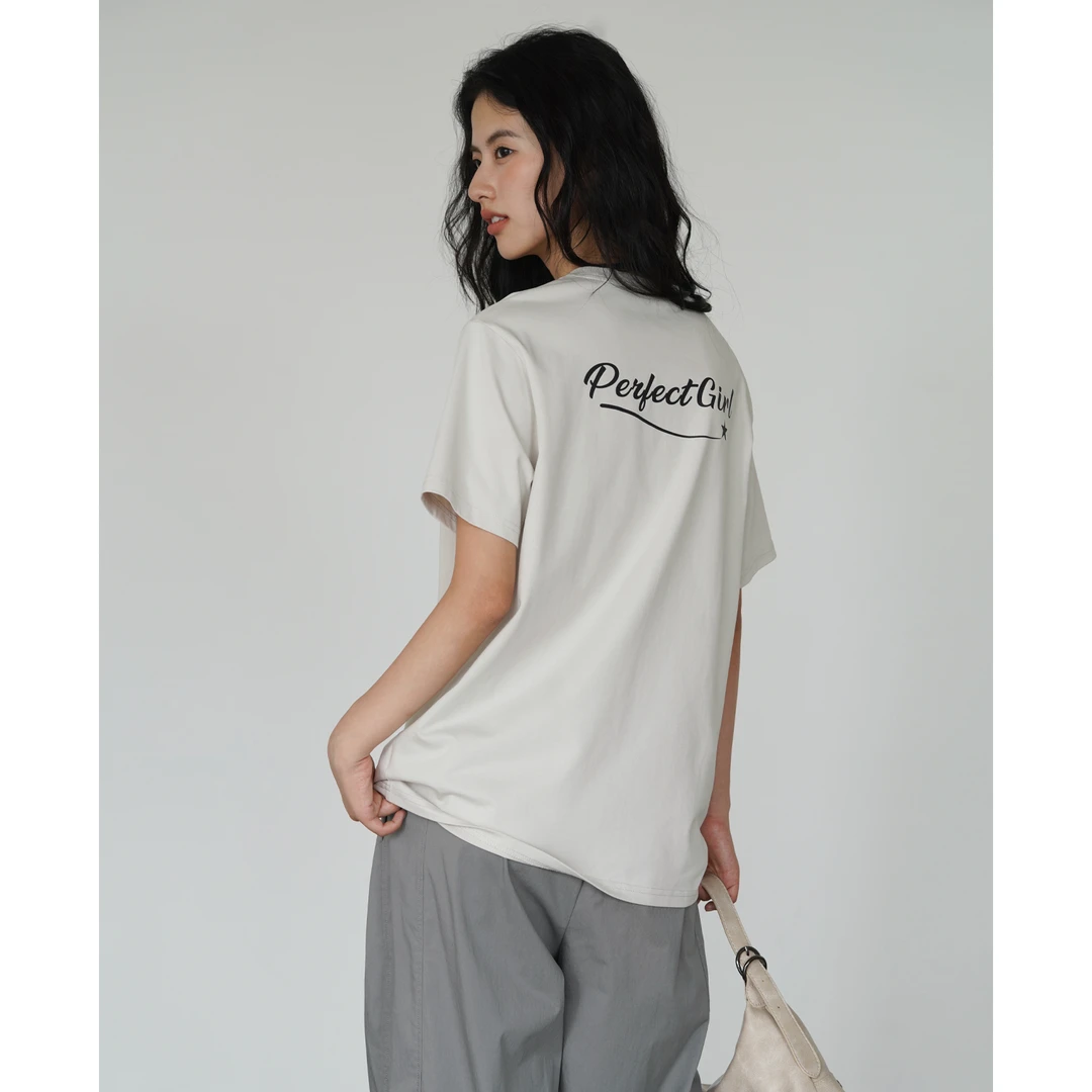 【清清】EIGHTHMONTH时尚宽松短袖T恤女2025夏季AE111630