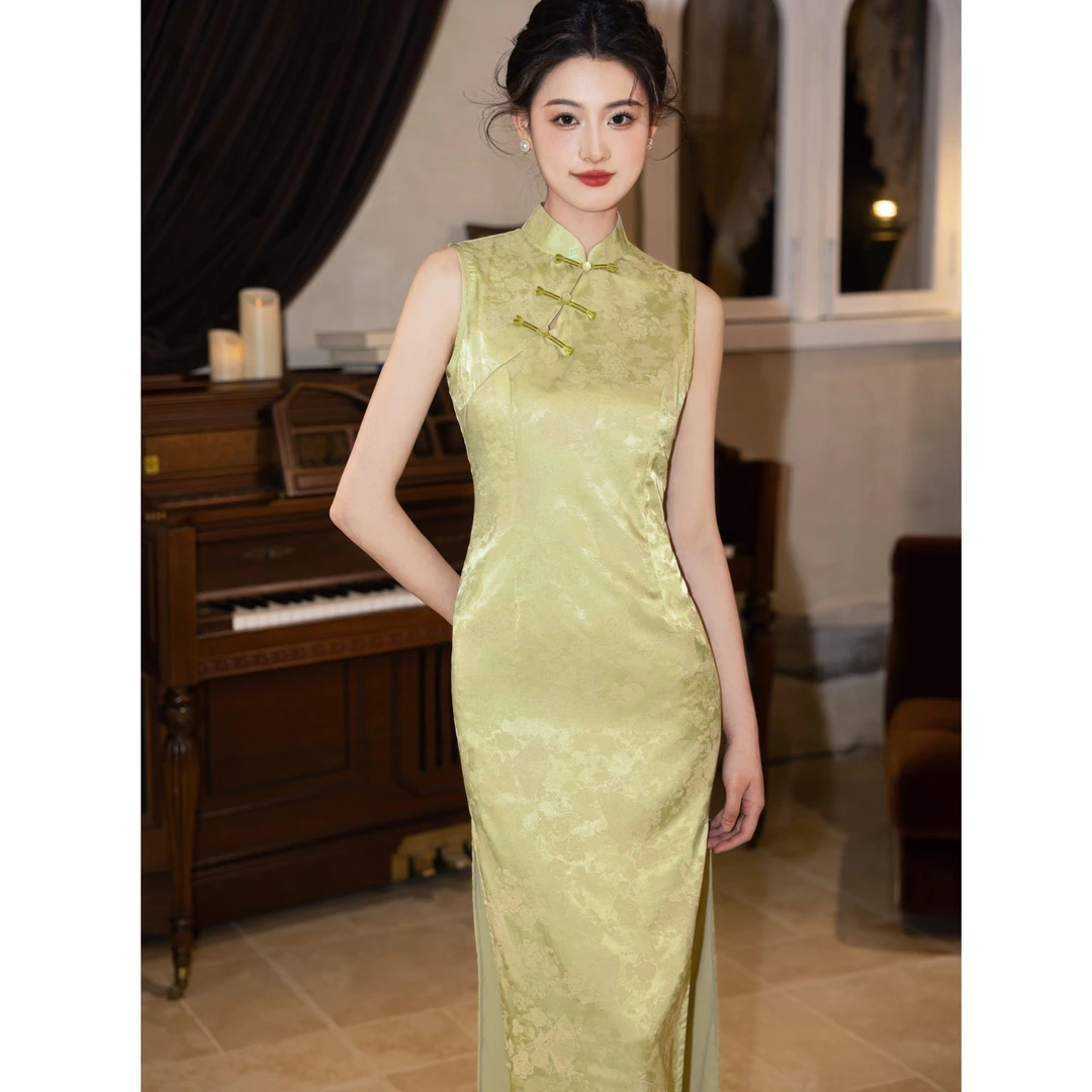 【寸锦寸金】中国风少女气质传统款旗袍新中式日常旗袍双层衣长130