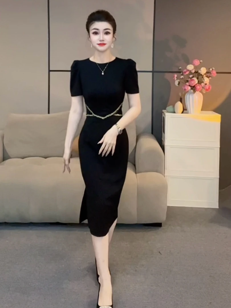 【潼潼严选】新款轻奢法式气质名媛时尚气质修身显瘦连衣裙-2028-1